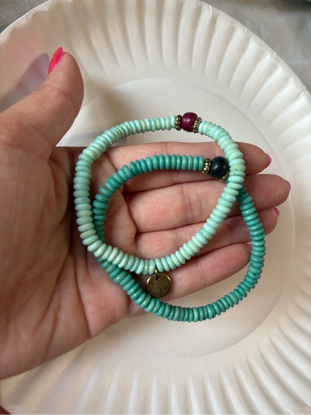 Turquoise Beaded Bracelets (2) Like New Beachy